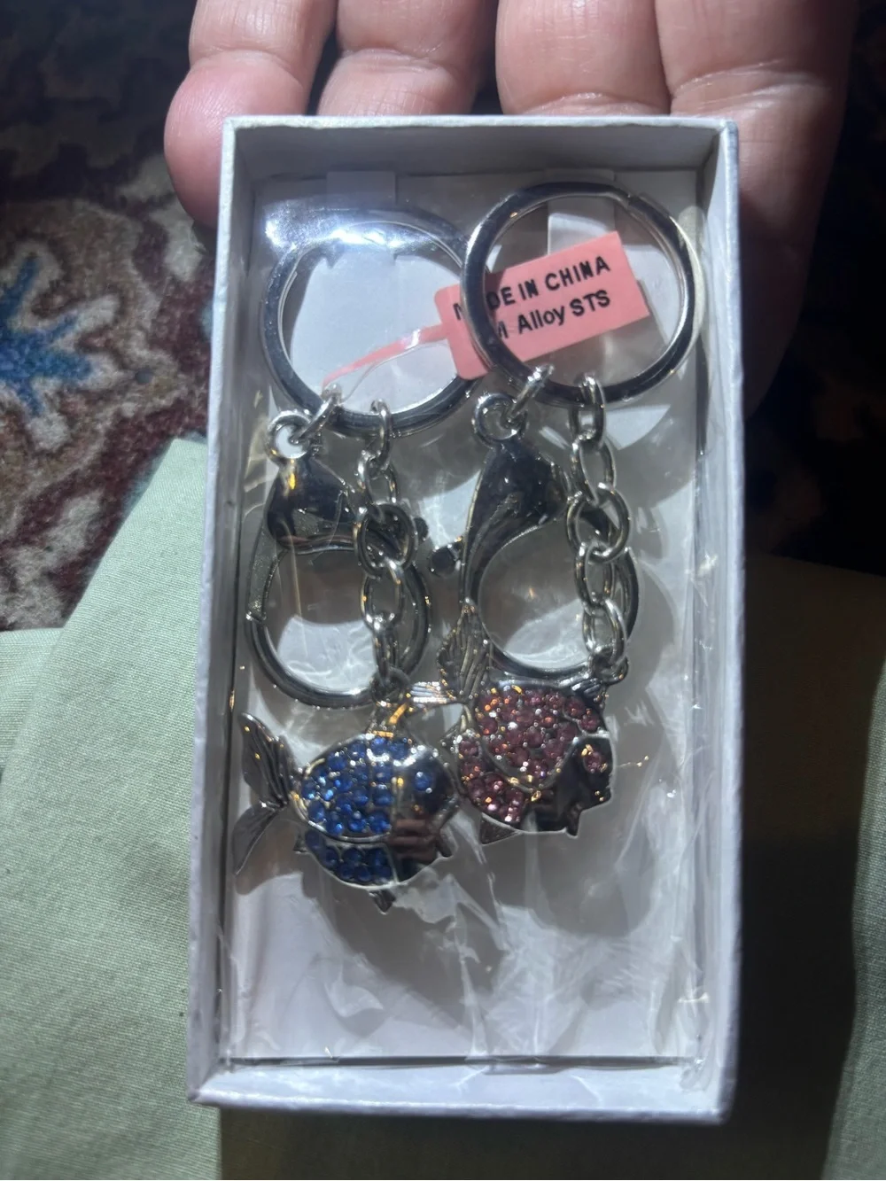 Two fish keychains